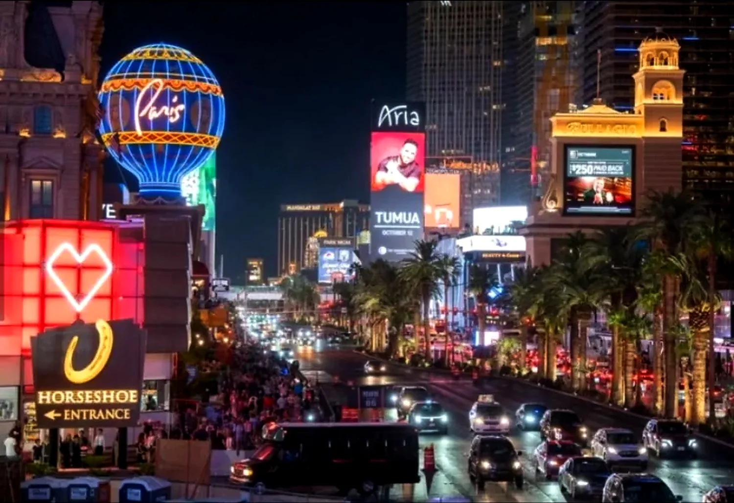 The Las Vegas Strip at night
